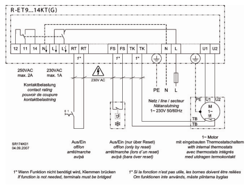 Tr 110c heat b схема подключения к тепловентилятору